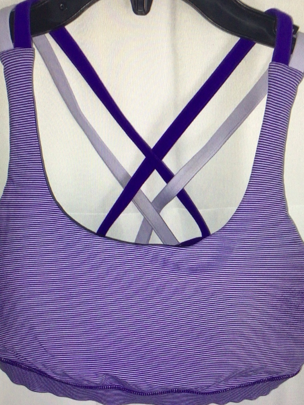 lululemon athletica Purple Striped Crisscross Sports Bra